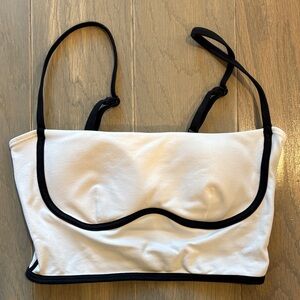 Alo Yoga Airbrush Streamlined Bra Tank - Ivory-White - size S